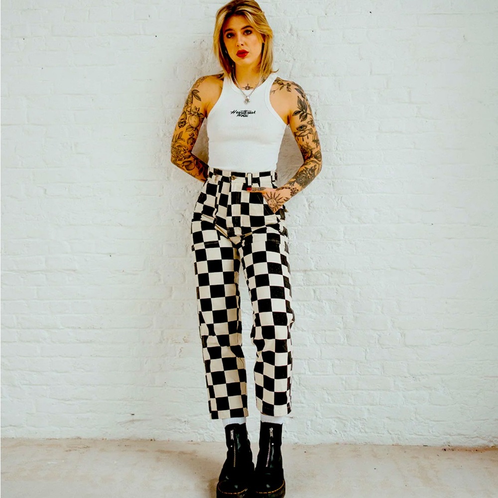 p & co 304 service fatigue pants- checkerboard—Size UK14